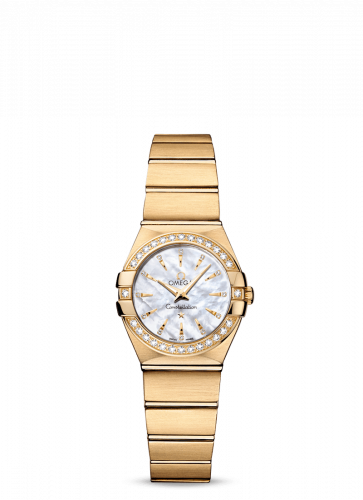 Omega Constellation Quartz 24 Brushed Yellow Gold / Diamond / MOP 123.55.24.60.55.004