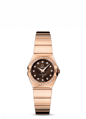 Omega Constellation Quartz 24 Polished Red Gold / Diamond / Brown Supernova 123.55.24.60.63.002