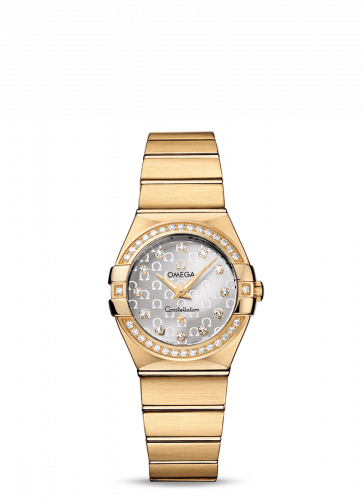 Omega Constellation Quartz 27 Brushed Yellow Gold / Diamond / Silver Omega 123.55.27.60.52.002 Omega Constellation Quartz 27 Brushed Yellow Gold / Diamond / Silver Omega 123.55.27.60.52.002