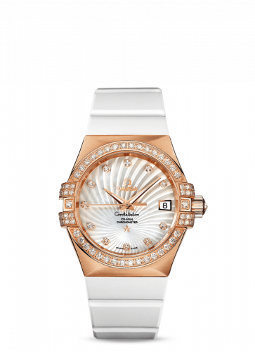 Omega Constellation Co-Axial 35 Red Gold / Diamond / MOP Supernova / Rubber 123.57.35.20.55.001 Omega Constellation Co-Axial 35 Red Gold / Diamond / MOP Supernova / Rubber 123.57.35.20.55.001