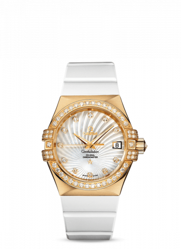 Omega Constellation Co-Axial 35 Yellow Gold / Diamond / MOP Supernova / Rubber 123.57.35.20.55.003 Omega Constellation Co-Axial 35 Yellow Gold / Diamond / MOP Supernova / Rubber 123.57.35.20.55.003