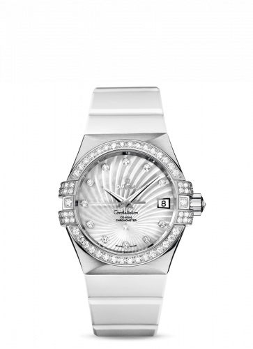Omega Constellation Co-Axial 35 White Gold / Diamond / MOP Supernova / Rubber 123.57.35.20.55.005 Omega Constellation Co-Axial 35 White Gold / Diamond / MOP Supernova / Rubber 123.57.35.20.55.005
