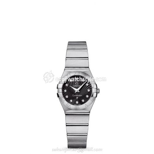 Omega Constellation Quartz 24 Brushed Stainless Steel / Black Supernova 123.10.24.60.51.001