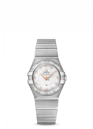 Omega Constellation Quartz 27 Brushed Stainless Steel / Silver Silk 123.10.27.60.52.001