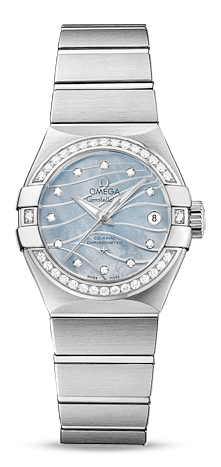 Omega Constellation Co-Axial 27 Brushed Stainless Steel / Diamond / Wavy Blue MOP 123.15.27.20.57.001 Omega Constellation Co-Axial 27 Brushed Stainless Steel / Diamond / Wavy Blue MOP 123.15.27.20.57.001