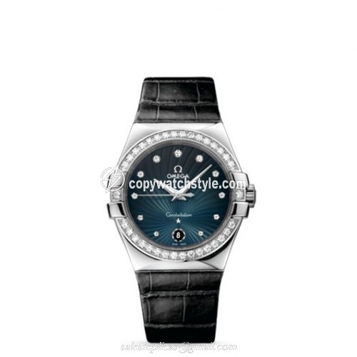 Omega Constellation Quartz 35 Stainless Steel / Diamond / Grey Supernova / Alligator 123.18.35.60.56.001 Omega Constellation Quartz 35 Stainless Steel / Diamond / Grey Supernova / Alligator 123.18.35.60.56.001