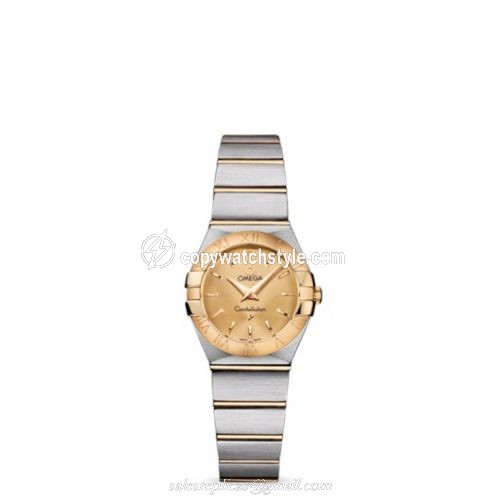Omega Constellation Quartz 24 Brushed Stainless Steel / Yellow Gold / Champagne 123.20.24.60.08.001 Omega Constellation Quartz 24 Brushed Stainless Steel / Yellow Gold / Champagne 123.20.24.60.08.001