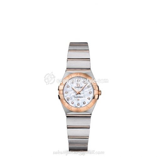 Omega Constellation Quartz 24 Brushed Stainless Steel / Red Gold / MOP 123.20.24.60.55.001