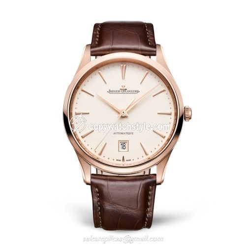 Jaeger-LeCoultre Master Ultra Thin Date Red Gold / Eggshell / Alligator 1232510 Jaeger-LeCoultre Master Ultra Thin Date Red Gold / Eggshell / Alligator 1232510