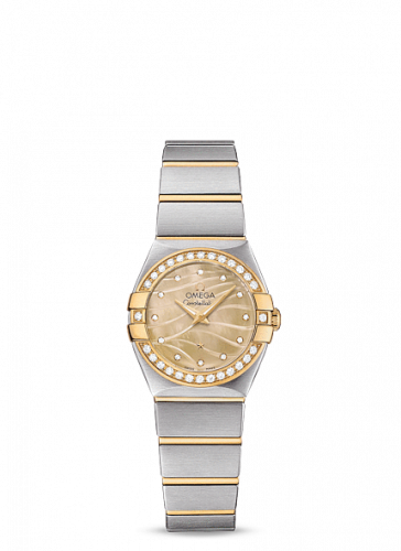 Omega Constellation Quartz 24 Brushed Stainless Steel / Yellow Gold / Diamond / Wavy Champagne MOP 123.25.24.60.57.001 Omega Constellation Quartz 24 Brushed Stainless Steel / Yellow Gold / Diamond / Wavy Champagne MOP 123.25.24.60.57.001