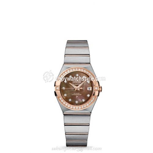Omega Constellation Co-Axial 27 Brushed Stainless Steel / Red Gold / Diamond / Brown MOP 123.25.27.20.57.001 Omega Constellation Co-Axial 27 Brushed Stainless Steel / Red Gold / Diamond / Brown MOP 123.25.27.20.57.001