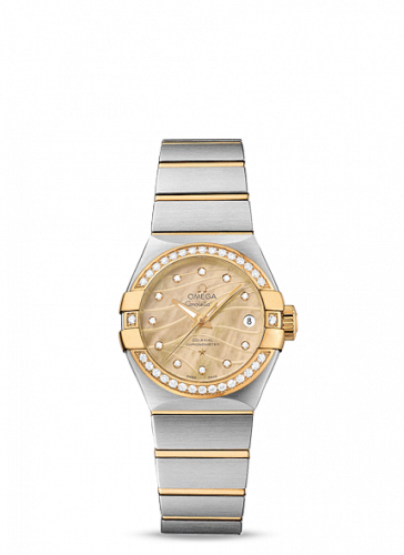 Omega Constellation Co-Axial 27 Brushed Stainless Steel / Yellow Gold / Diamond Bezel / Champagne MOP 123.25.27.20.57.002 Omega Constellation Co-Axial 27 Brushed Stainless Steel / Yellow Gold / Diamond Bezel / Champagne MOP 123.25.27.20.57.002