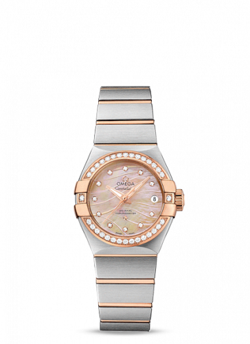 Omega Constellation Co-Axial 27 Brushed Stainless Steel / Red Gold / Diamond / Wavy Brown MOP 123.25.27.20.57.003 Omega Constellation Co-Axial 27 Brushed Stainless Steel / Red Gold / Diamond / Wavy Brown MOP 123.25.27.20.57.003