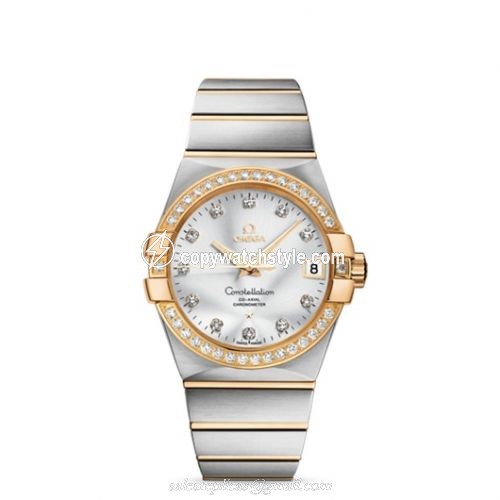 Omega Constellation Co-Axial 38 Stainless Steel / Yellow Gold / Diamond / Silver 123.25.38.21.52.002 Omega Constellation Co-Axial 38 Stainless Steel / Yellow Gold / Diamond / Silver 123.25.38.21.52.002