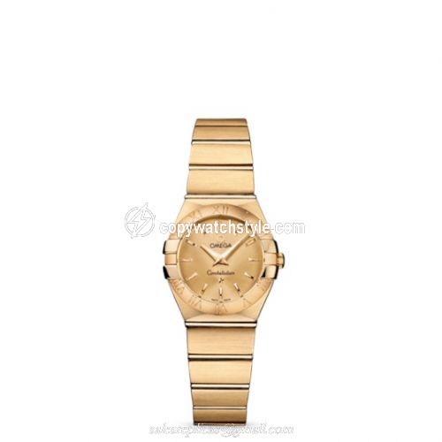 Omega Constellation Quartz 24 Brushed Yellow Gold / Champagne 123.50.24.60.08.001