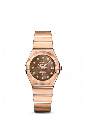 Omega Constellation Co-Axial 27 Brushed Red Gold / Brown MOP 123.50.27.20.57.001