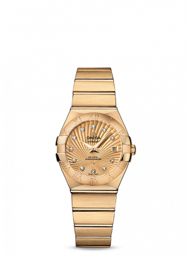 Omega Constellation Co-Axial 27 Brushed Yellow Gold / Champagne Supernova 123.50.27.20.58.001 Omega Constellation Co-Axial 27 Brushed Yellow Gold / Champagne Supernova 123.50.27.20.58.001