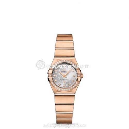 Omega Constellation Quartz 24 Brushed Red Gold / Diamond / Silver Omega 123.55.24.60.52.001 Omega Constellation Quartz 24 Brushed Red Gold / Diamond / Silver Omega 123.55.24.60.52.001