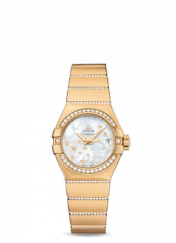 Omega Constellation Co-Axial 27 Brushed Yellow Gold / Diamond / MOP Stars 123.55.27.20.05.002 Omega Constellation Co-Axial 27 Brushed Yellow Gold / Diamond / MOP Stars 123.55.27.20.05.002