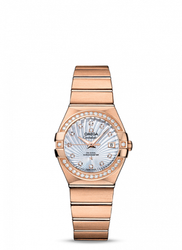 Omega Constellation Co-Axial 27 Brushed Red Gold / Diamond / MOP Supernova 123.55.27.20.55.001