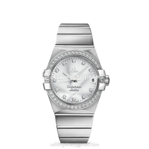 Omega Constellation Co-Axial 38 White Gold / Diamond / Silver 123.55.38.21.52.003 Omega Constellation Co-Axial 38 White Gold / Diamond / Silver 123.55.38.21.52.003