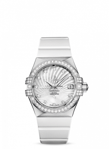 Omega Constellation Co-Axial 35 White Gold / Diamond / MOP Supernova / Rubber 123.58.35.20.99.001 Omega Constellation Co-Axial 35 White Gold / Diamond / MOP Supernova / Rubber 123.58.35.20.99.001