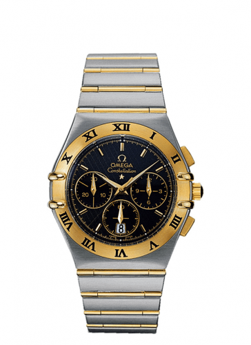 Omega Constellation Quartz 39 Chronograph Stainless Steel / Yellow Gold / Black 1242.50.00 Omega Constellation Quartz 39 Chronograph Stainless Steel / Yellow Gold / Black 1242.50.00
