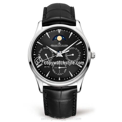 Jaeger-LeCoultre Master Ultra Thin Perpetual Stainless Steel / Black / Alligator 1308470 Jaeger-LeCoultre Master Ultra Thin Perpetual Stainless Steel / Black / Alligator 1308470