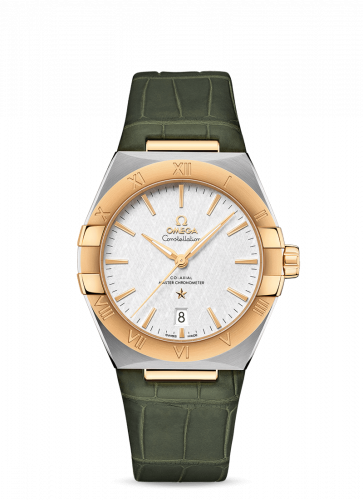 Omega Constellation Master Chronometer 39 Stainless Steel / Yellow Gold / Silver / Alligator 131.23.39.20.02.002 Omega Constellation Master Chronometer 39 Stainless Steel / Yellow Gold / Silver / Alligator 131.23.39.20.02.002