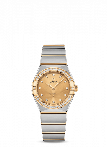 Omega Constellation Manhattan 28 Quartz Stainless Steel / Yellow Gold / Champagne-Diamond / Diamond 131.25.28.60.58.001