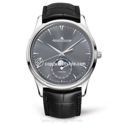 Jaeger-LeCoultre Master Ultra Thin Moon White Gold / Grey / Alligator 1363540 Jaeger-LeCoultre Master Ultra Thin Moon White Gold / Grey / Alligator 1363540