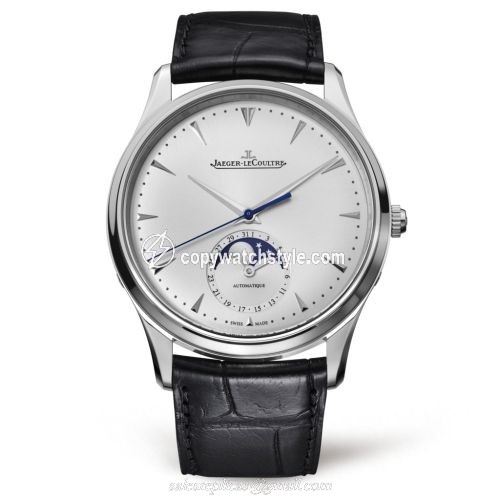 Jaeger-LeCoultre Master Ultra Thin Moon Stainless Steel / Silver / Alligator 1368420 Jaeger-LeCoultre Master Ultra Thin Moon Stainless Steel / Silver / Alligator 1368420