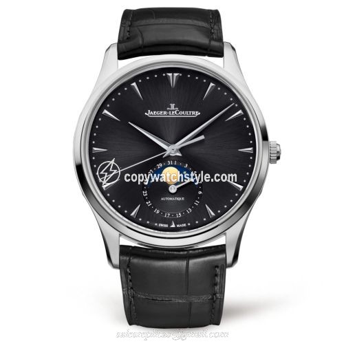 Jaeger-LeCoultre Master Ultra Thin Moon Stainless Steel / Black / Alligator 1368470 Jaeger-LeCoultre Master Ultra Thin Moon Stainless Steel / Black / Alligator 1368470