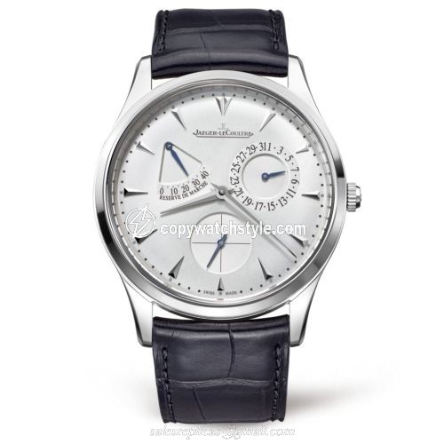 Jaeger-LeCoultre Master Ultra Thin Reserve de Marche Stainless Steel / Silver / Alligator 1378420 Jaeger-LeCoultre Master Ultra Thin Reserve de Marche Stainless Steel / Silver / Alligator 1378420