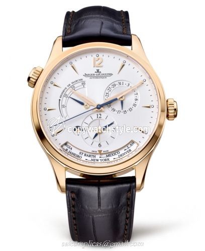 Jaeger-LeCoultre Master Geographic Pink Gold / Silver / Alligator 1422521 Jaeger-LeCoultre Master Geographic Pink Gold / Silver / Alligator 1422521