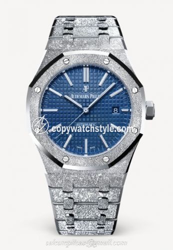 Audemars Piguet Royal Oak 15410 Frosted White Gold / Blue 15410BC.GG.1224BC.01 Audemars Piguet Royal Oak 15410 Frosted White Gold / Blue 15410BC.GG.1224BC.01