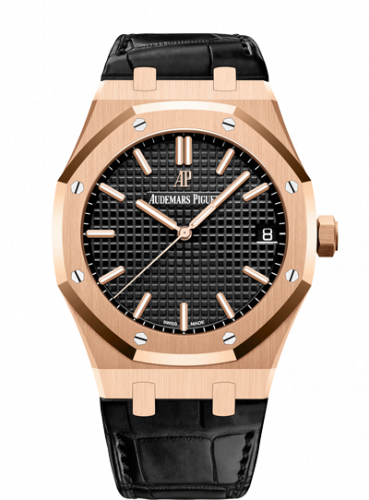 Audemars Piguet Royal Oak 15500 Pink Gold / Black / Strap 15500OR.OO.D002CR.01
