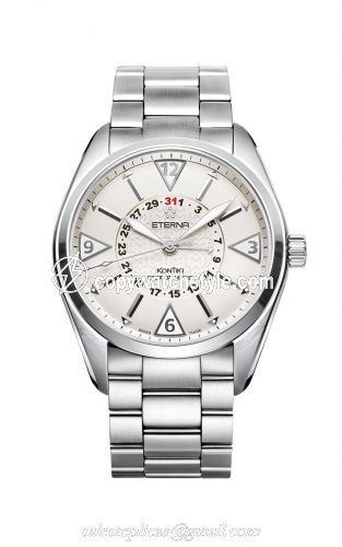 Eterna KonTiki Four-Hands Silver / Bracelet 1592.41.11.0217 Eterna KonTiki Four-Hands Silver / Bracelet 1592.41.11.0217