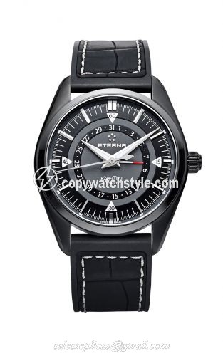 Eterna KonTiki Four-Hands Full Black / Strap 1598.43.41.1306 Eterna KonTiki Four-Hands Full Black / Strap 1598.43.41.1306