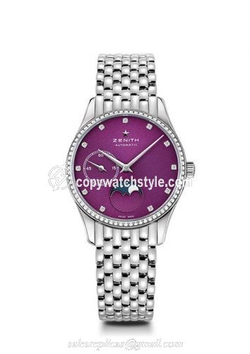 Zenith Elite Ultra Thin Lady Moonphase Purple / Diamond / Bracelet 16.2310.692/92.M2310 Zenith Elite Ultra Thin Lady Moonphase Purple / Diamond / Bracelet 16.2310.692/92.M2310
