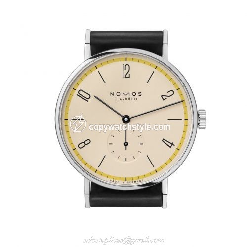 Nomos Glashutte Tangente 38 A Century of Bauhaus Yellow 165.S3