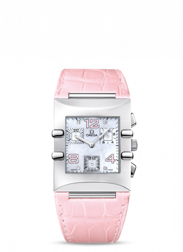 Omega Constellation Quadra Quartz 28 Chronograph Stainless Steel / MOP/ Alligator 1841.70.34 Omega Constellation Quadra Quartz 28 Chronograph Stainless Steel / MOP/ Alligator 1841.70.34