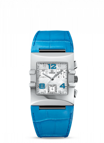 Omega Constellation Quadra Quartz 28 Chronograph Stainless Steel / MOP/ Alligator 1841.76.61 Omega Constellation Quadra Quartz 28 Chronograph Stainless Steel / MOP/ Alligator 1841.76.61