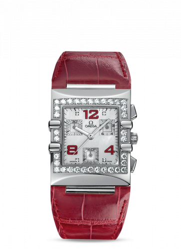 Omega Constellation Quadra Quartz 28 Chronograph Stainless Steel / Diamond / MOP/ Alligator 1847.73.31 Omega Constellation Quadra Quartz 28 Chronograph Stainless Steel / Diamond / MOP/ Alligator 1847.73.31