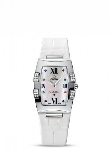 Omega Constellation Quadrella Quartz 25 Stainless Steel / MOP / White Alligator 1886.79.36 Omega Constellation Quadrella Quartz 25 Stainless Steel / MOP / White Alligator 1886.79.36