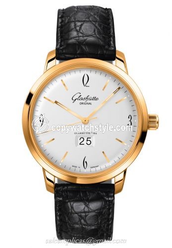 Glashutte Original Sixties Panorama Date Rose Gold / Silver / Alligator / Pin 2-39-47-01-01-04 Glashutte Original Sixties Panorama Date Rose Gold / Silver / Alligator / Pin 2-39-47-01-01-04