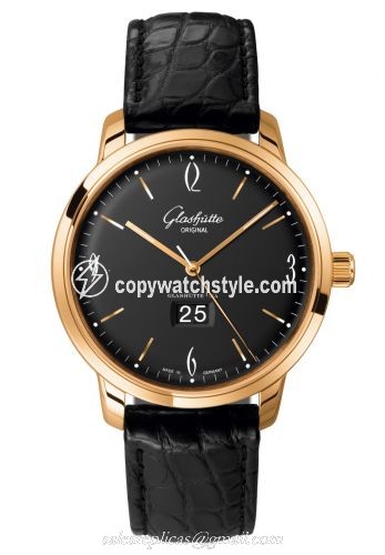 Glashutte Original Sixties Panorama Date Rose Gold / Black / Alligator / Pin 2-39-47-02-01-04 Glashutte Original Sixties Panorama Date Rose Gold / Black / Alligator / Pin 2-39-47-02-01-04