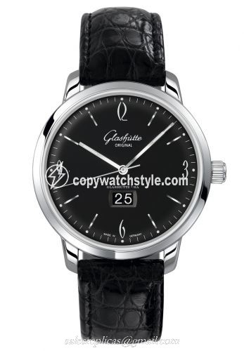 Glashutte Original Sixties Panorama Date Stainless Steel / Black / Alligator / Pin 2-39-47-03-02-04