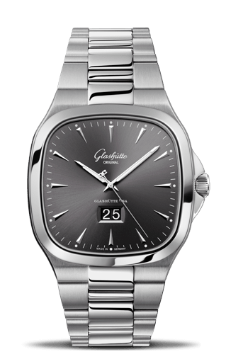 Glashutte Original Seventies Panorama Date Ruthenium Bracelet 2-39-47-12-12-14