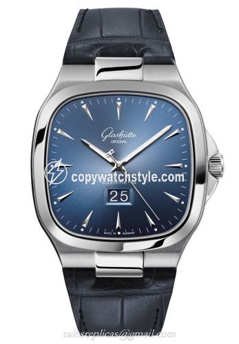 Glashutte Original Seventies Panorama Date Blue / Alligator / Folding 2-39-47-13-12-50 Glashutte Original Seventies Panorama Date Blue / Alligator / Folding 2-39-47-13-12-50
